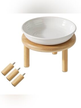 Elevated Cat Bowls Raised Ceramic Cat Bowl, 5.7” Wide Opening Cat Food Bowl